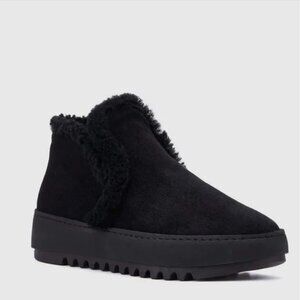 Aquatalia AMICA black Suede & Shearling Ankle Boot